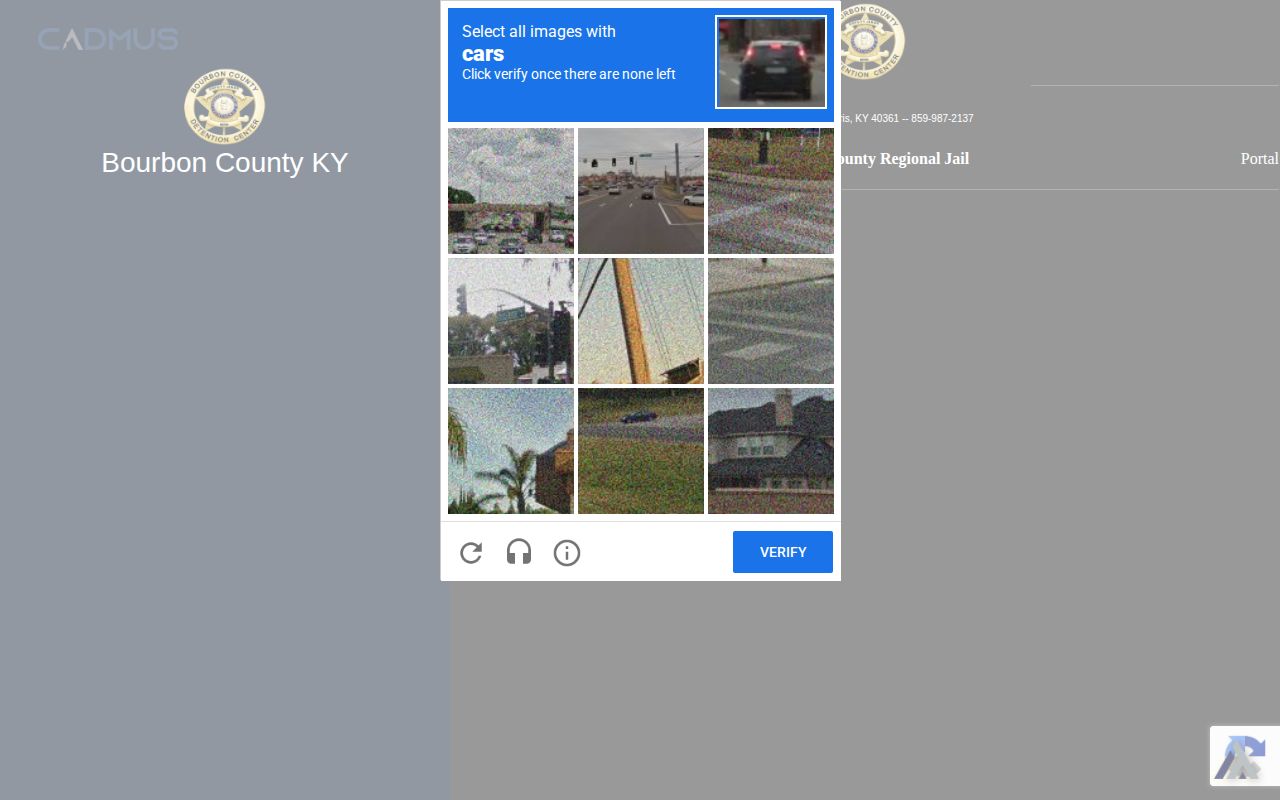 Robertson County regional inmate search interface